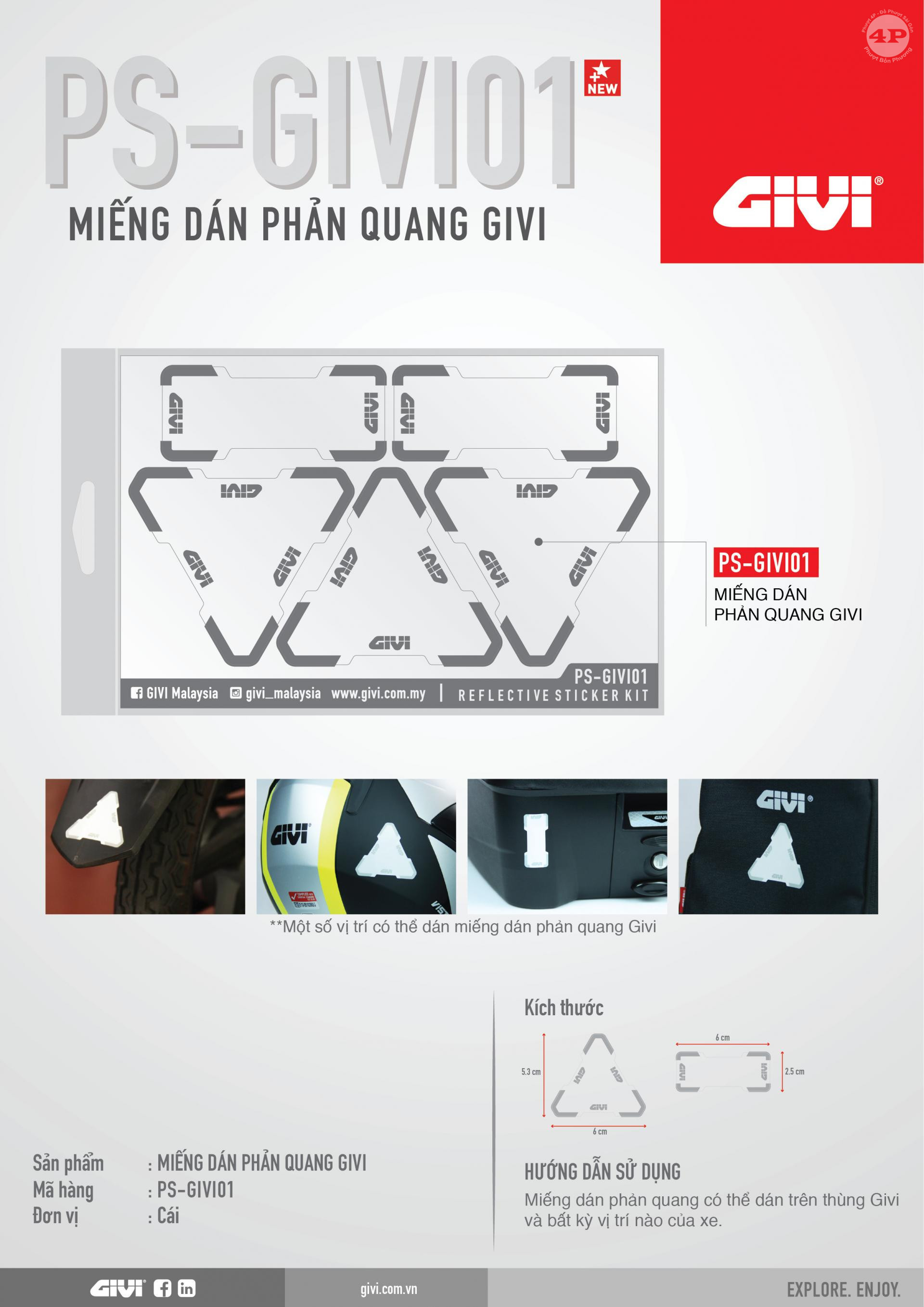 Miếng dán phản quang PS-GIVI01 - Phượt 4P - Ảnh 4