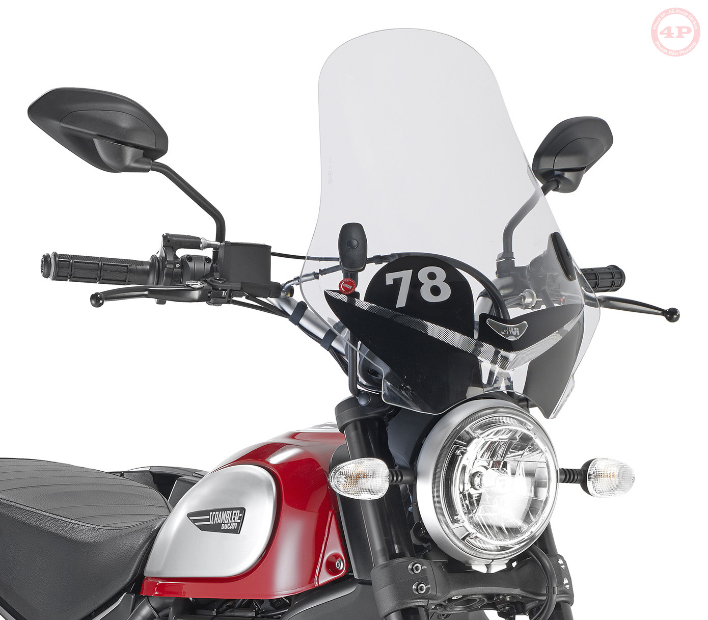 Kính chắn gió xe Ducati Scrambler 800 (2015-2020) 7407AS + A7407A - Phượt 4P