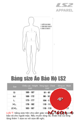 bang size ao mua x-rain