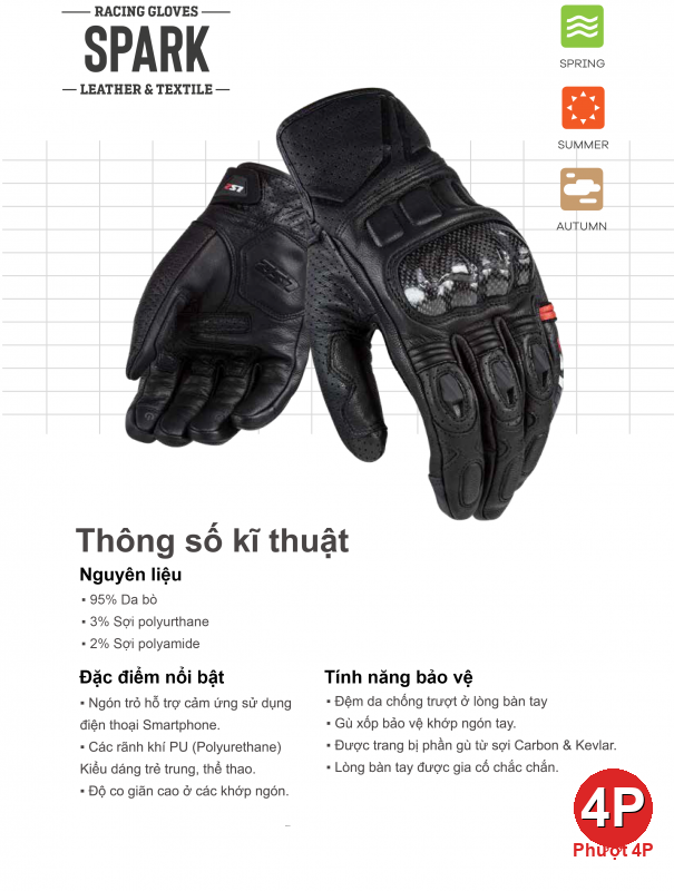 găng tay ls2 spark man